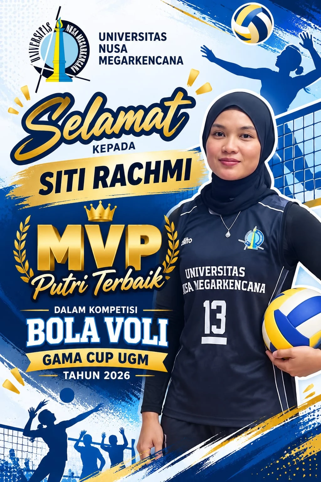 Siti Rachmi, MVP Putri Terbaik GAMA CUP UGM 2026