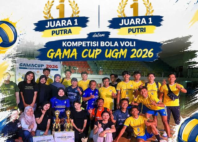 Tim Bola Voli UNMEKA Juara 1 Putra dan Putri GAMA CUP UGM 2026